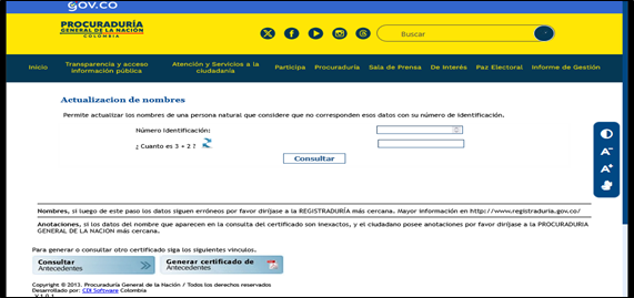 Pantalla generación certificado
